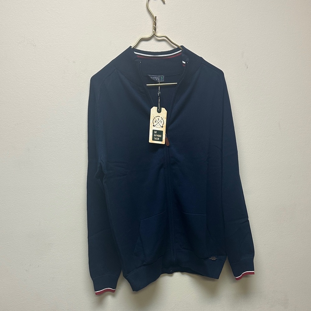 Raymond Men's Dark Blue Zip-Up Sweater